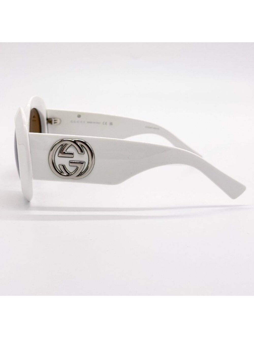 NEW GUCCI SUNGLASSES GG1647S 003 WOMEN ROUND WHITE BROWN EYEWEAR - Picture 8 of 12